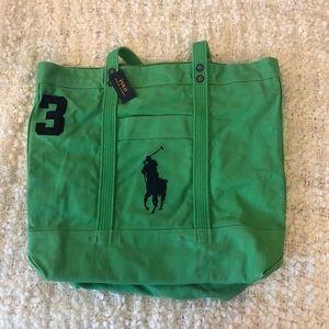 BRAND NEW canvas polo ralph lauren tote!!